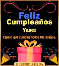GIF Mensaje de cumpleaños Yaser